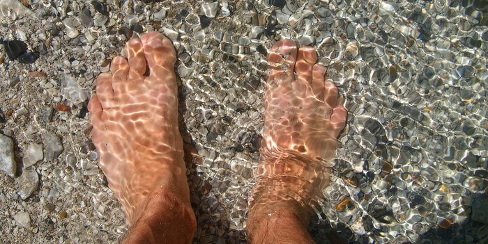 feet in water